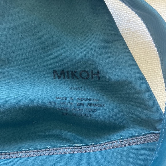 Teal Blue Ribbon Bikini Top - Picture 6 of 7